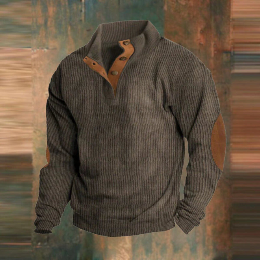 Raoul | Men's Ribbed Button Collar Sweater