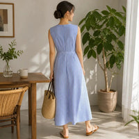 Ravelle Women's Striped Sleeveless Maxi Dress