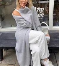 Raven Casual Cardigan with Oversized in Grey