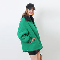 Raven Jacket with Hood and Oversized in Green