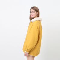 Raven Jacket with Hood and Oversized in Yellow