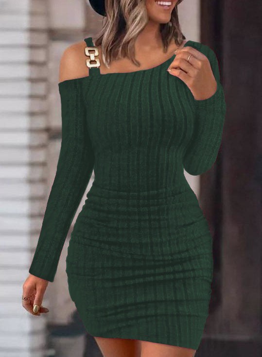 Raven Knit Dress in Olive Green