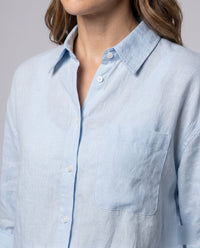 Raven Linen Shirt with Button Front and Pockets