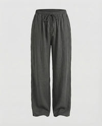 Raven Linen Trousers in Dark Grey
