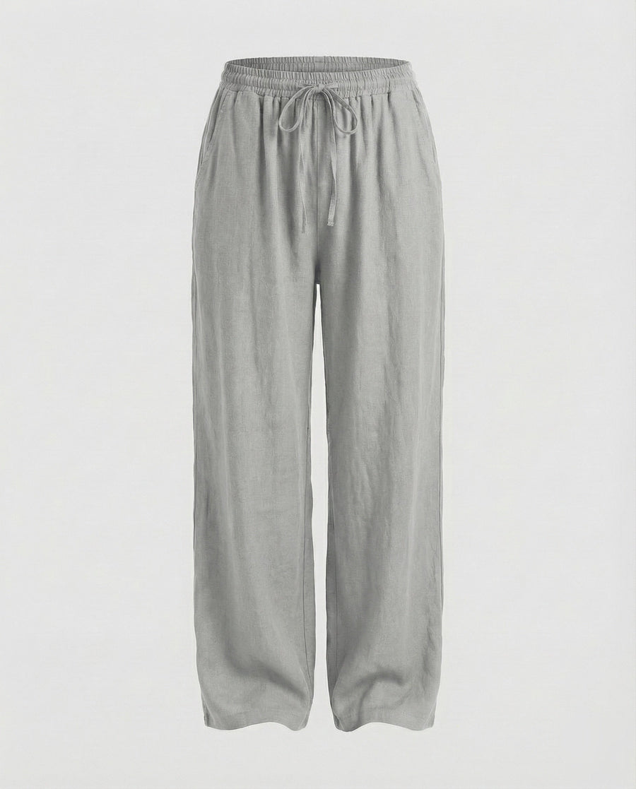 Raven Linen Trousers in Grey