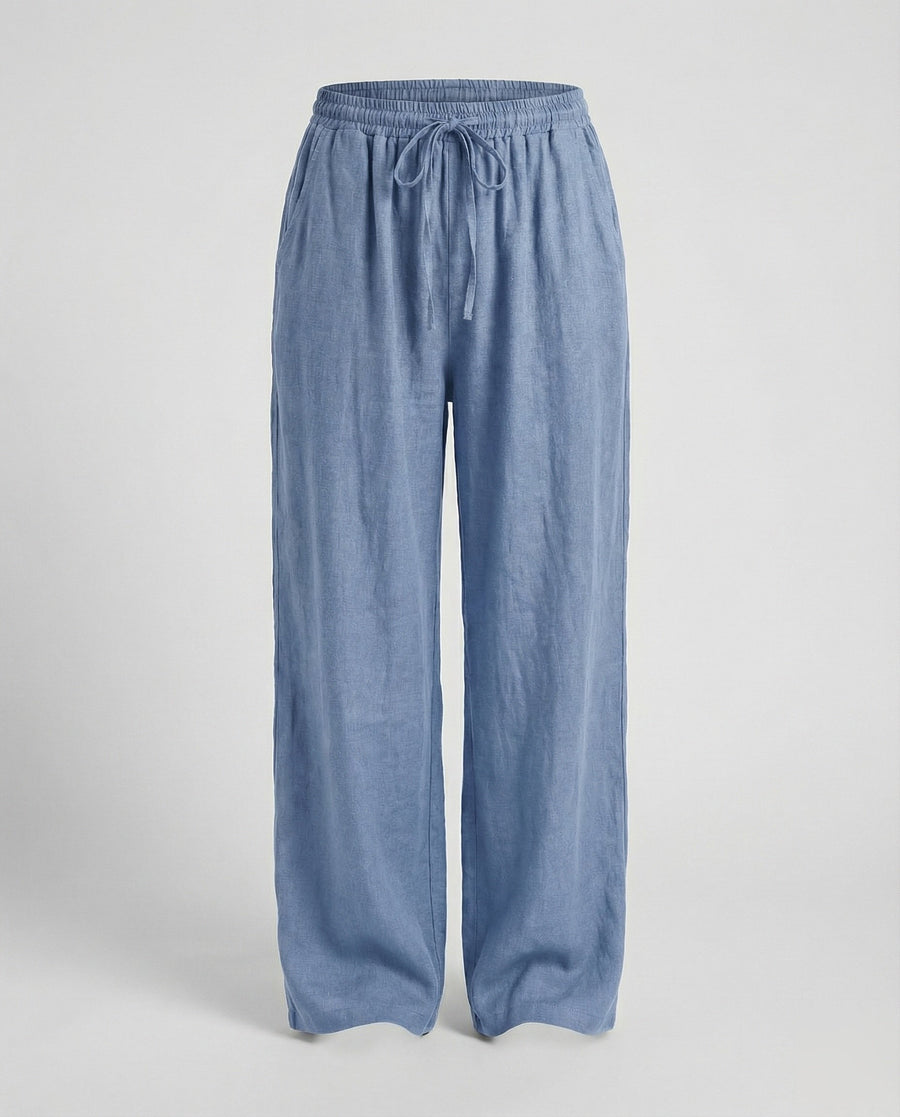 Raven Linen Trousers in Light Blue
