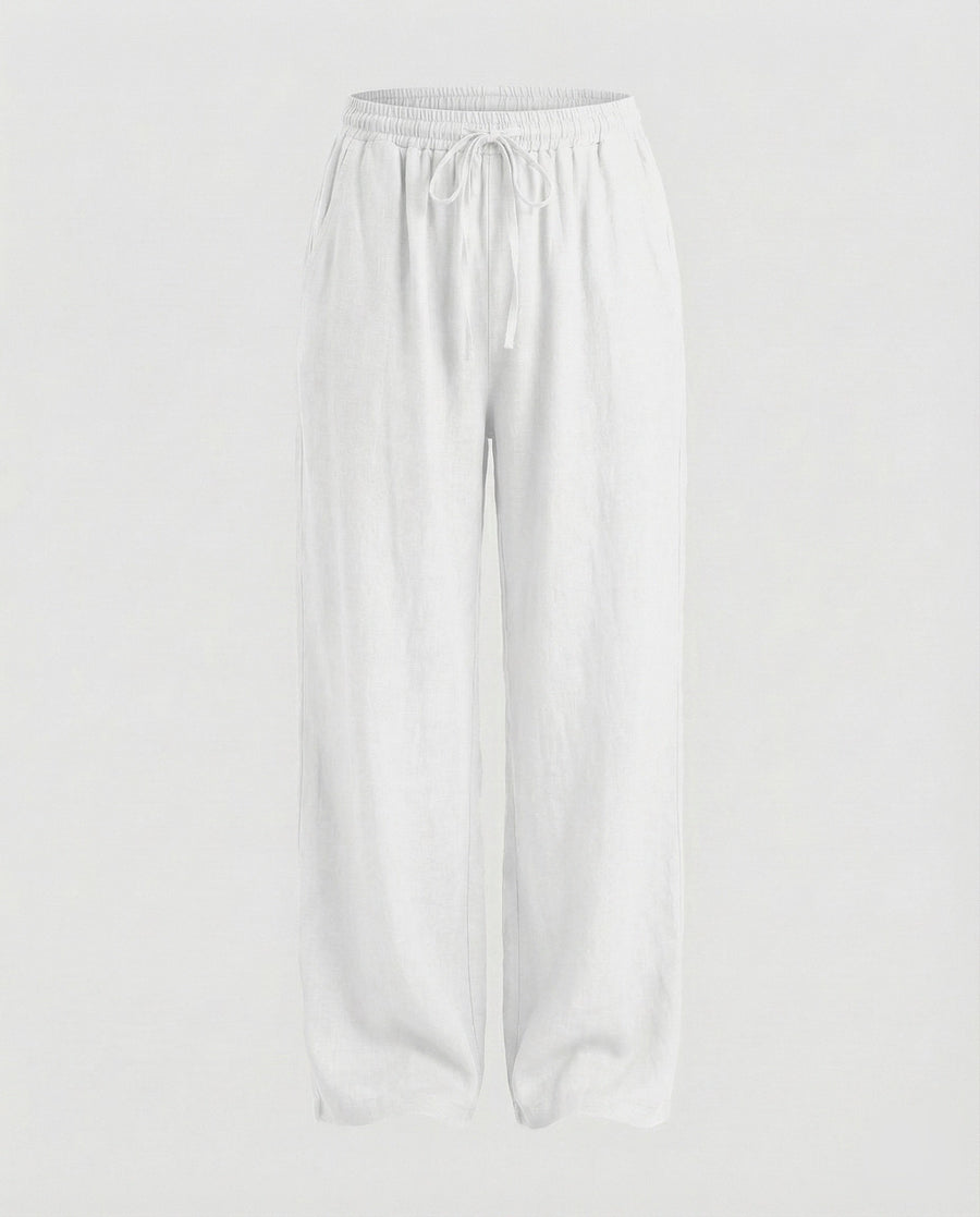 Raven Linen Trousers in White