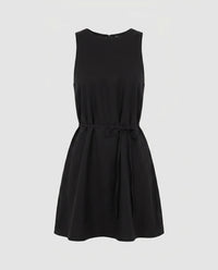 Raya Casual Dress with Belted in Black