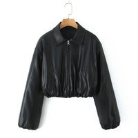 Raya Casual Leather Jacket in Black