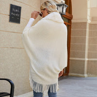 Raya Elegant Knit Poncho in Green