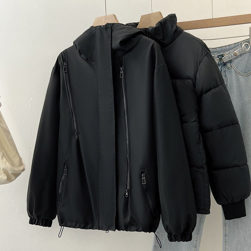 Raya Lightweight Jacket with Pockets and Hood in Black