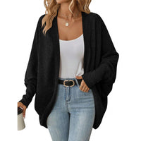 Rebecca Casual Knit Cardigan with Oversized in Black