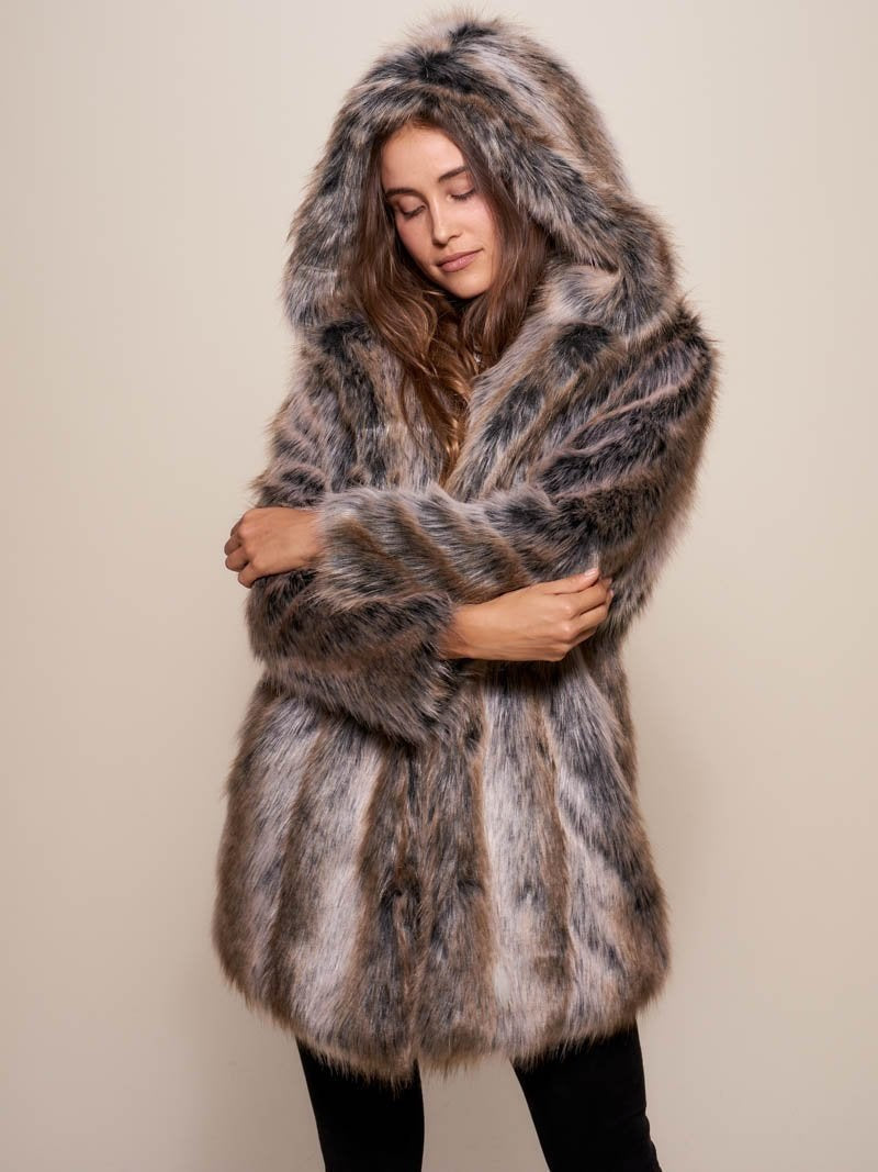 Rebecca Coat with Hood in Brown