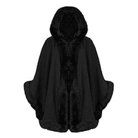 Rebecca Elegant Cape with Hood in Black