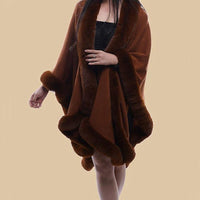Rebecca Elegant Cape with Hood in Coffee