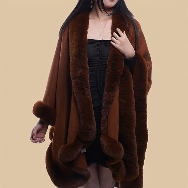 Rebecca Elegant Cape with Hood in Coffee