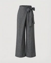 Rebecca Trousers with Pockets and Belted in Grey