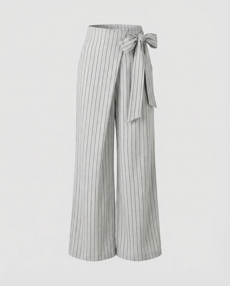 Rebecca Trousers with Pockets and Belted in White