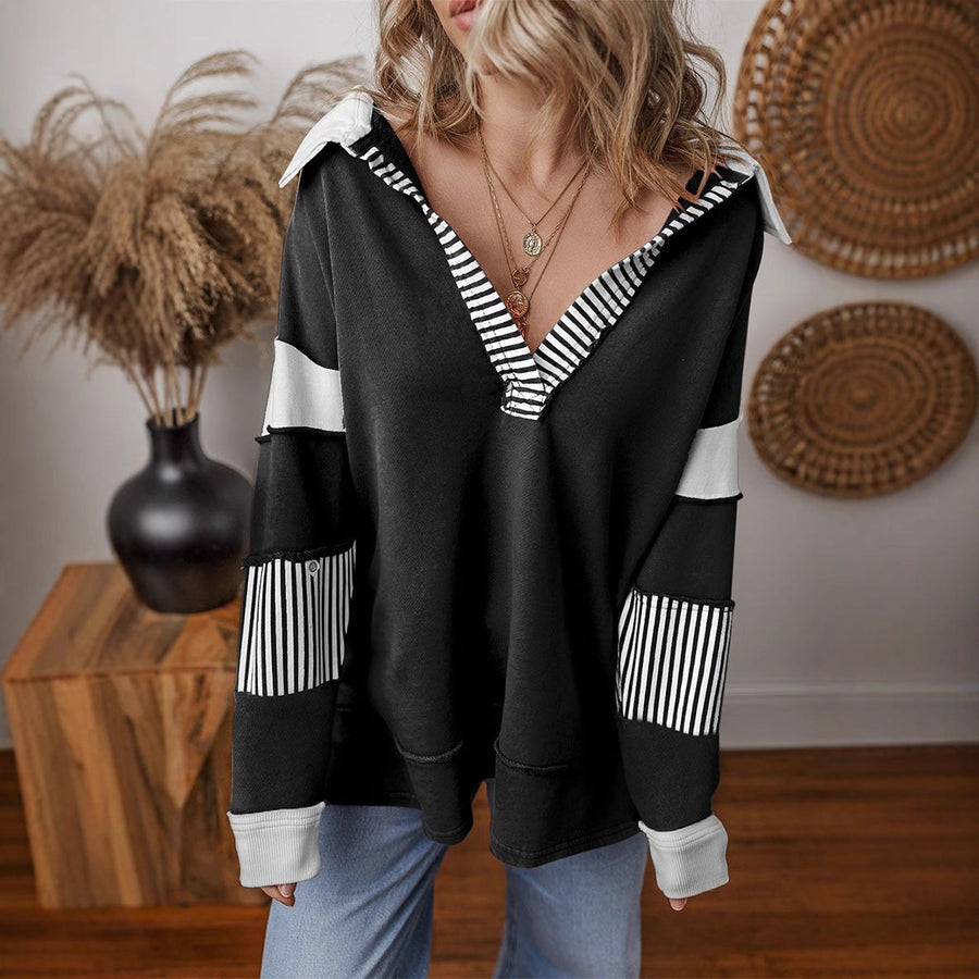 Regina Casual Shirt with Striped in Black
