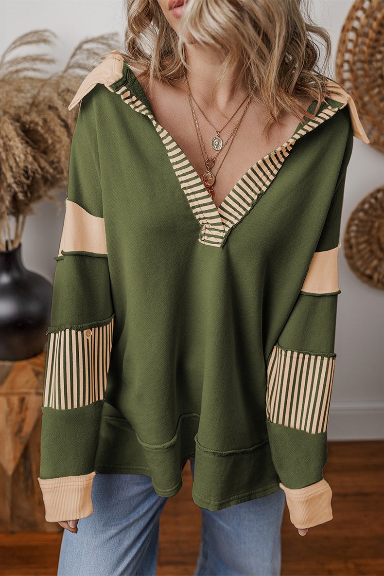 Regina Casual Shirt with Striped in Green