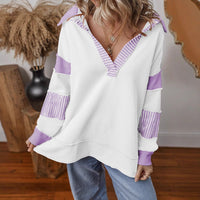 Regina Casual Shirt with Striped in Purple