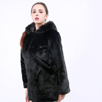 Regina Jacket with Hood in Black