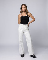 Regina Linen Trousers with Pockets in White