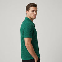 Reid Cable Texture Button-Up in Emerald