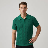 Reid Cable Texture Button-Up in Emerald