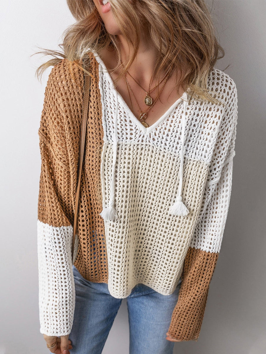 Reina Airy Knit Sweater in Apricot