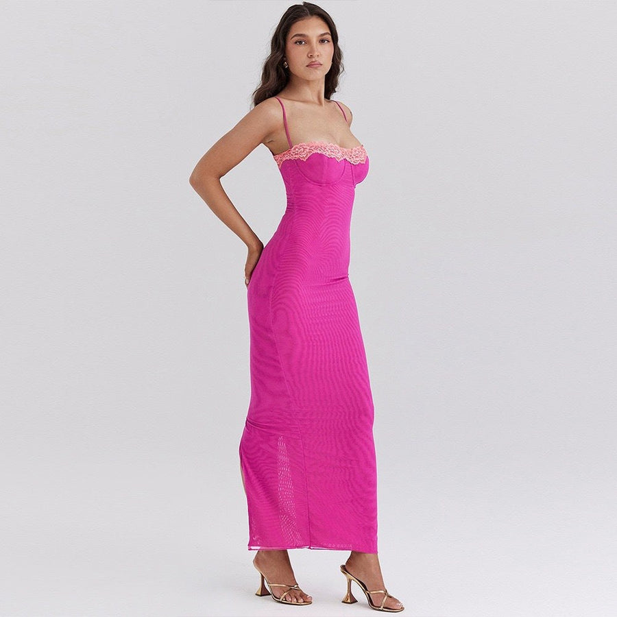 Reina Elegant Lace Maxi Dress