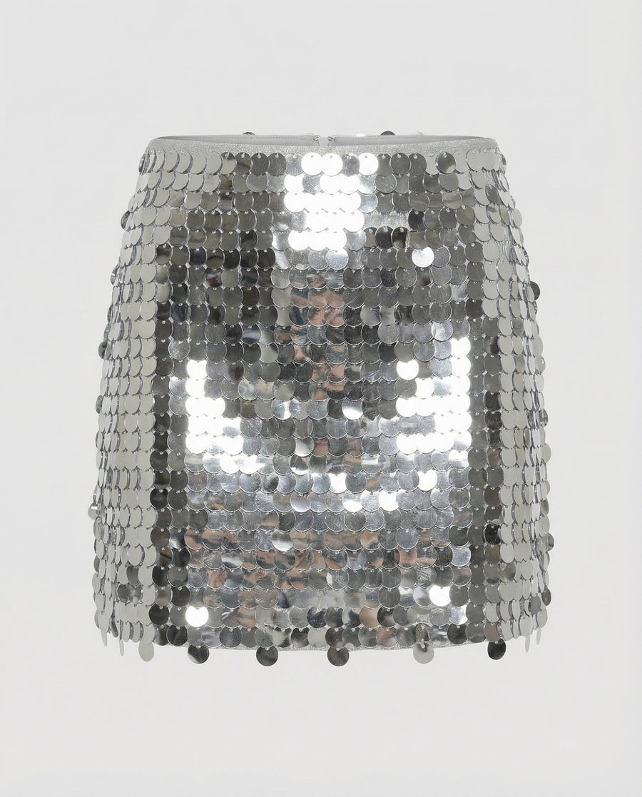 Reina Elegant Skirt in Silver