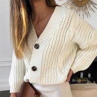 Reina Knit Cardigan with V-Neck