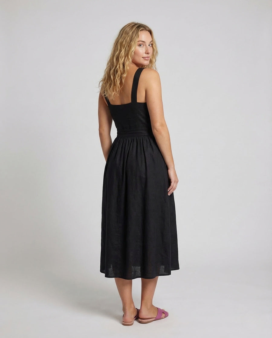 Reina Linen Midi Dress