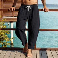 Reinier Airy Trousers with Drawstring Waist and Side Split in Black