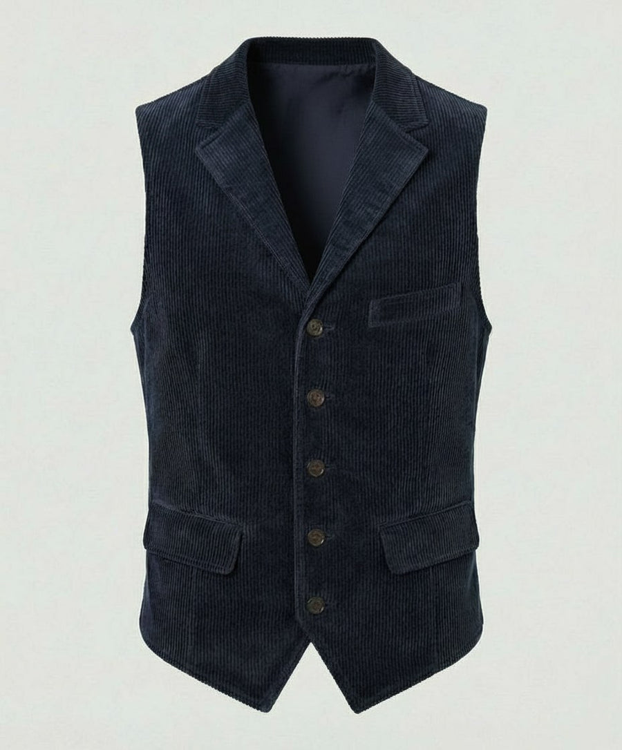 Reinier Corduroy Vest in Black