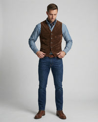 Reinier Corduroy Vest in Brown