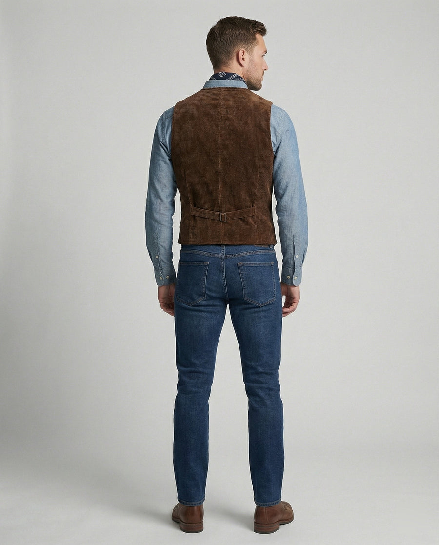 Reinier Corduroy Vest in Brown