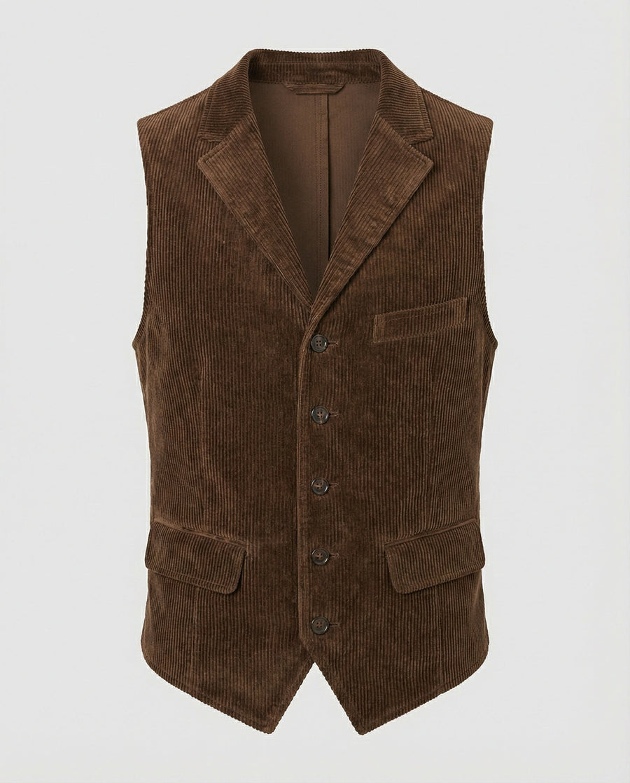 Reinier Corduroy Vest in Brown