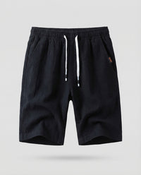 Reinier Linen Shorts in Black