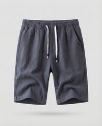 Reinier Linen Shorts in Dark Grey
