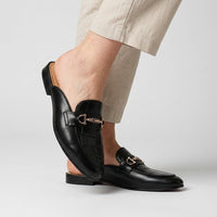 Remallo Genuine Leather Mule in Charcoal
