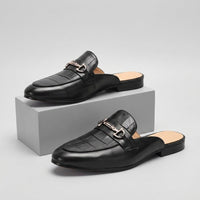 Remallo Genuine Leather Mule in Charcoal