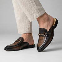 Remallo Genuine Leather Mule in Espresso Brown