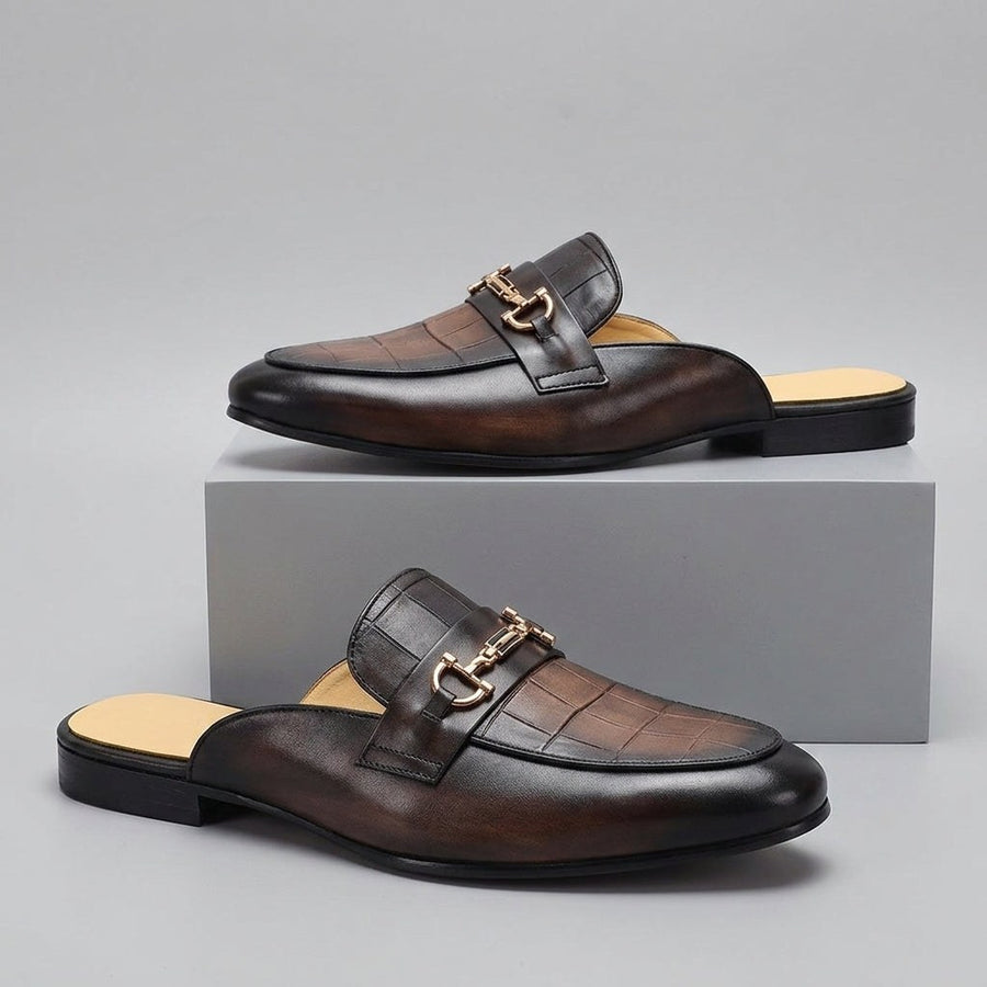 Remallo Genuine Leather Mule in Espresso Brown