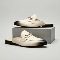 Remallo Genuine Leather Mule in Pearl