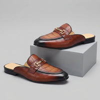 Remallo Genuine Leather Mule in Sienna Brown