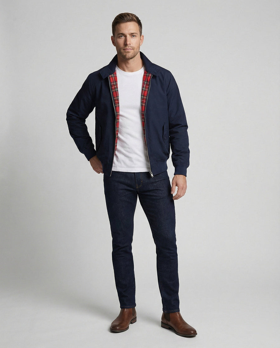 Remi Jacket with Zip Front in Navy Blue