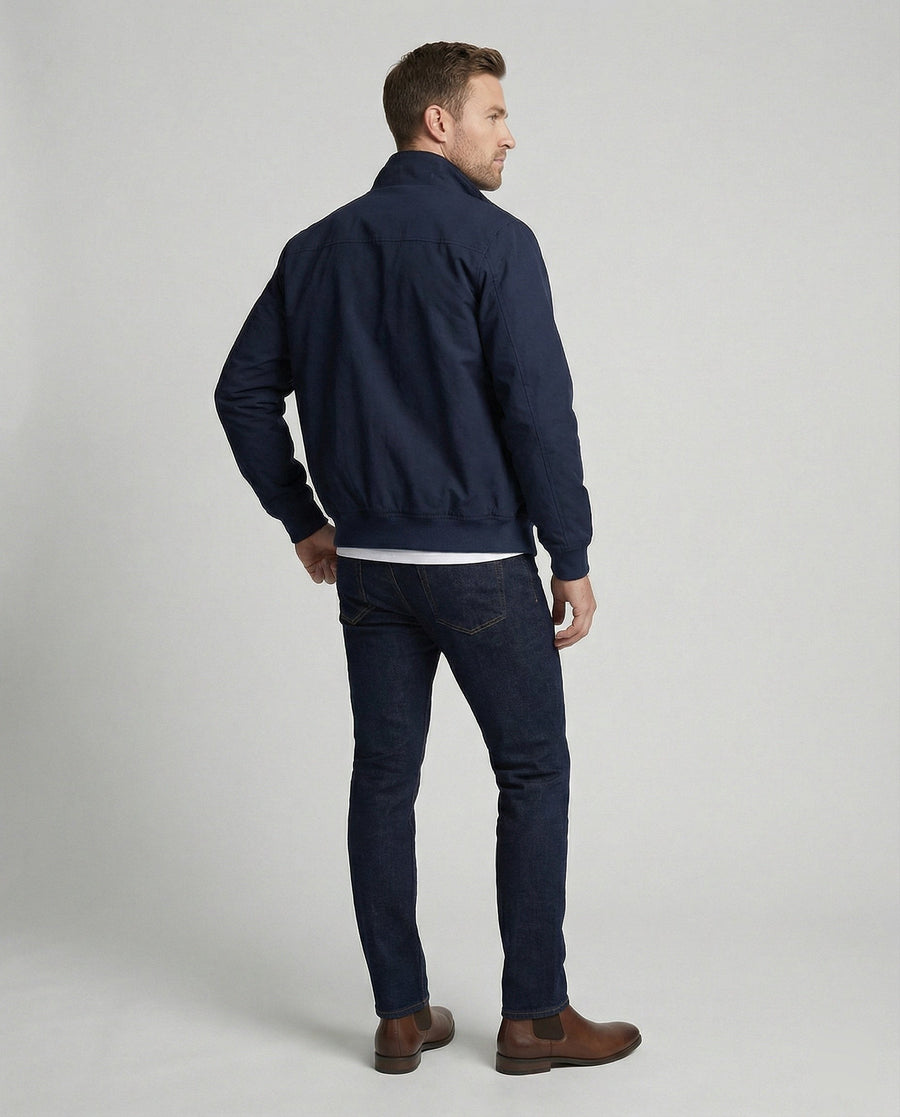 Remi Jacket with Zip Front in Navy Blue