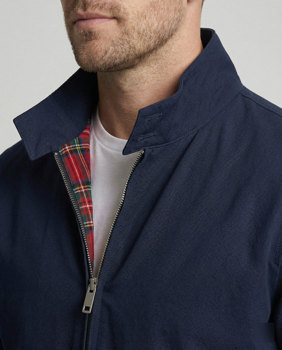 Remi Jacket with Zip Front in Navy Blue